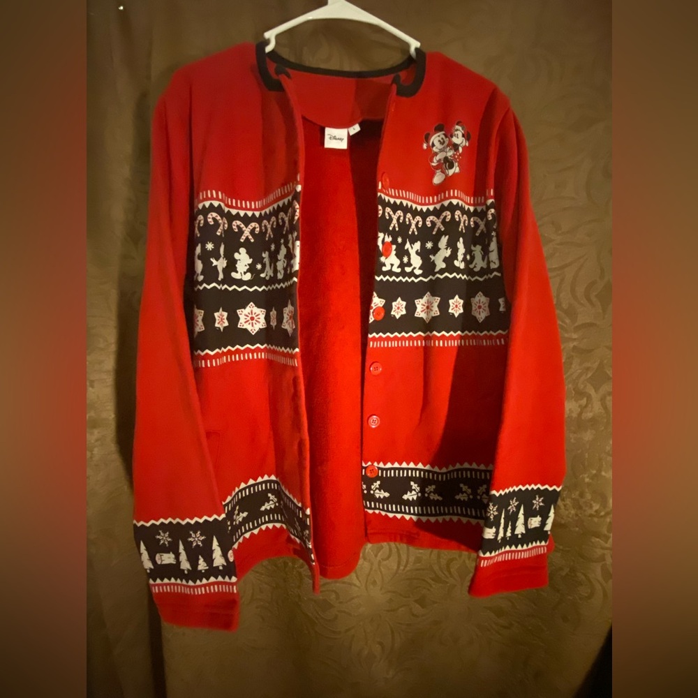 Disney Red Button-Up Cardigan